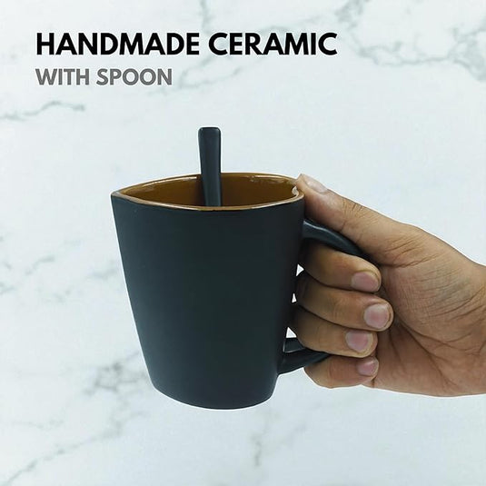 Heart Ceramic Mug with Spoon