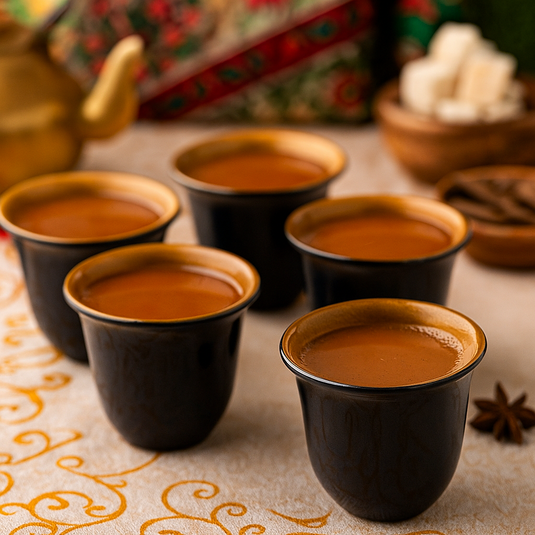 Premium Ceramic Traditional Kahwa Kulhad Design Cup (Set of 5)
