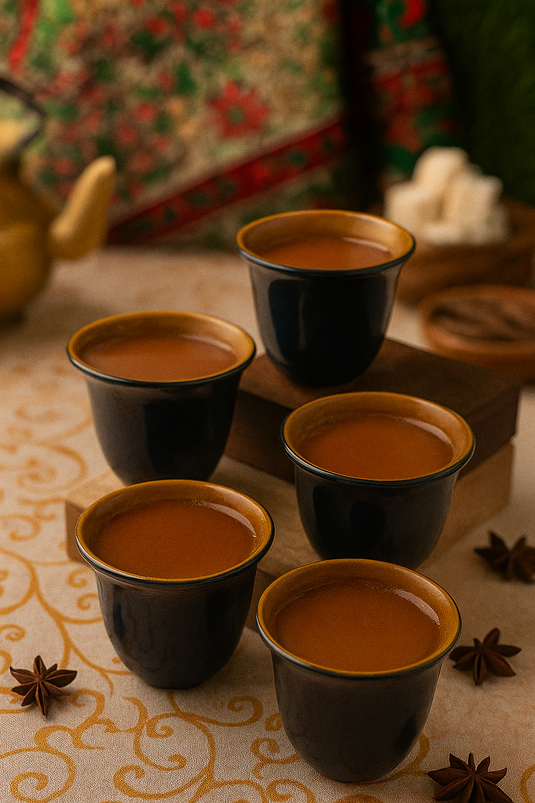 Premium Ceramic Traditional Kahwa Kulhad Design Cup (Set of 5)