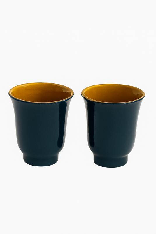 Handcrafted Ceramic Glossy Tea Mugs (Set of 2)