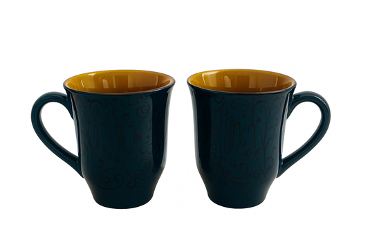 Handcrafted Ceramic Glossy Tea Mugs (Set of 2)