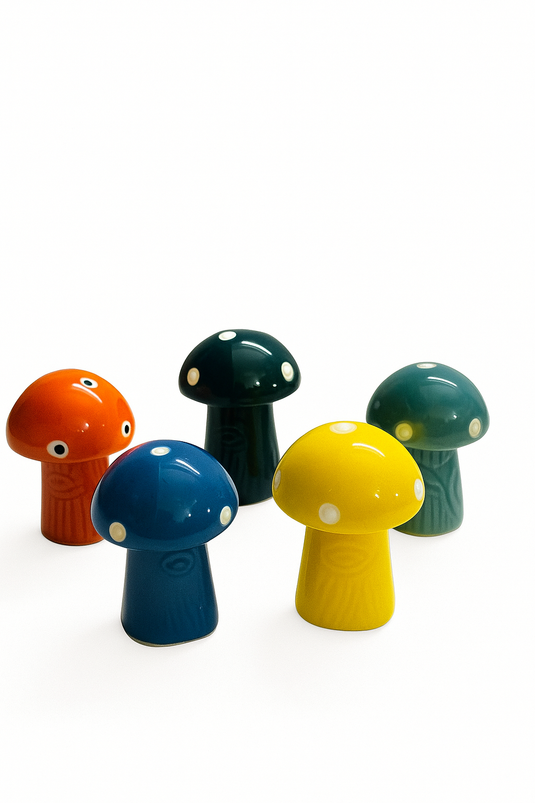 Ceramic Mushroom Miniatures (Set of 5)