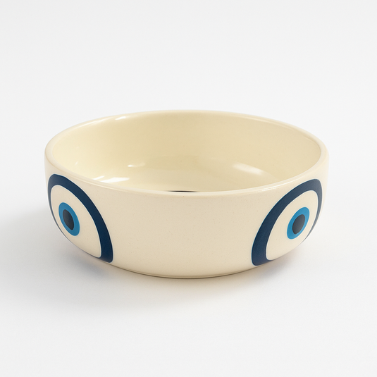 Ceramic Evil Eye Bowl for soups, salads, noodles, pasta