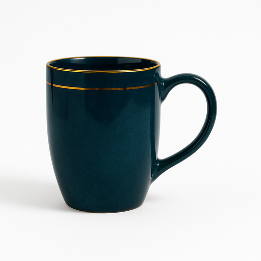 Large coffee mug in elegant and attractive metallic blue shade (Set of 2)