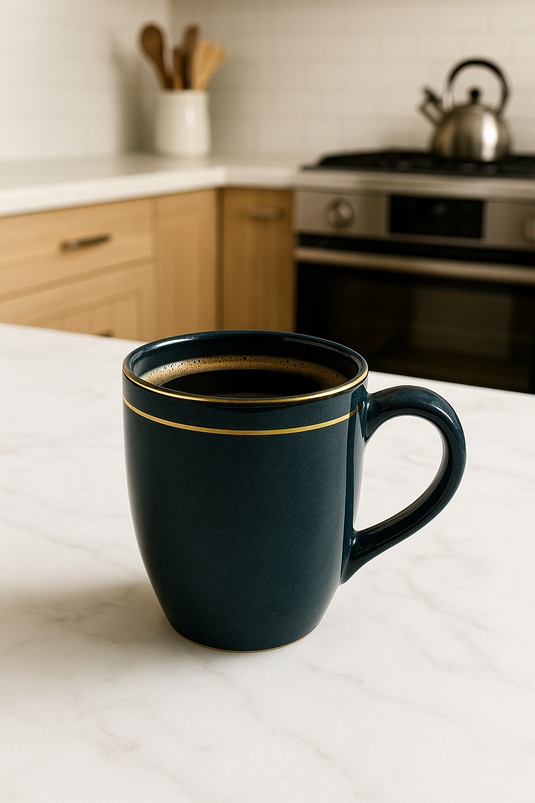 Large coffee mug in elegant and attractive metallic blue shade (Set of 2)