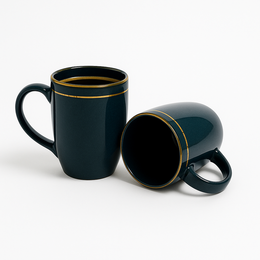 Large coffee mug in elegant and attractive metallic blue shade (Set of 2)