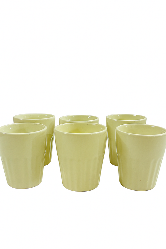 Ceramic Kulhad | Chai Kulhad | Traditional Beverage Mug | Capacity – 100ML (6, Yellow)