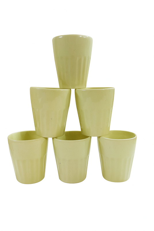 Ceramic Kulhad | Chai Kulhad | Traditional Beverage Mug | Capacity – 100ML (6, Yellow)