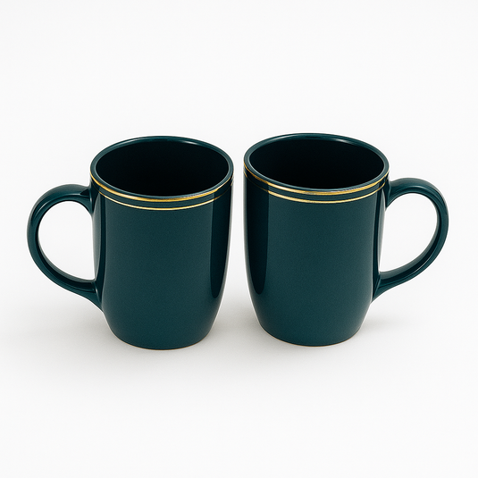 Large coffee mug in elegant and attractive metallic blue shade (Set of 2)