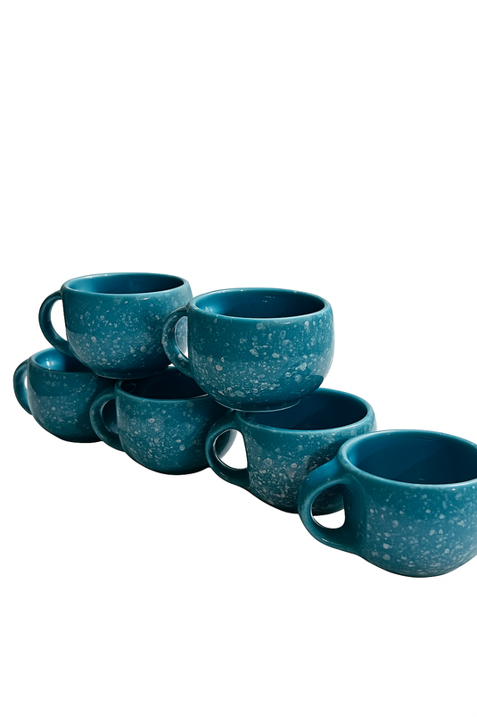 Ceramic Blue Chai/Tea cups (Set of 6)