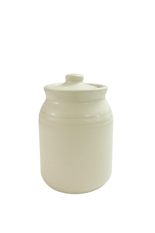 Decorative White Ceramic Storage Jar with Lid, Classic Design, Storage Container, barni,  container with lid, kitchen accessories, ceramic barni